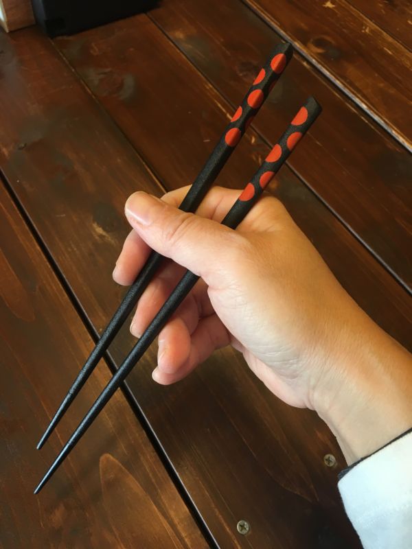 黒赤 ドット漆箸